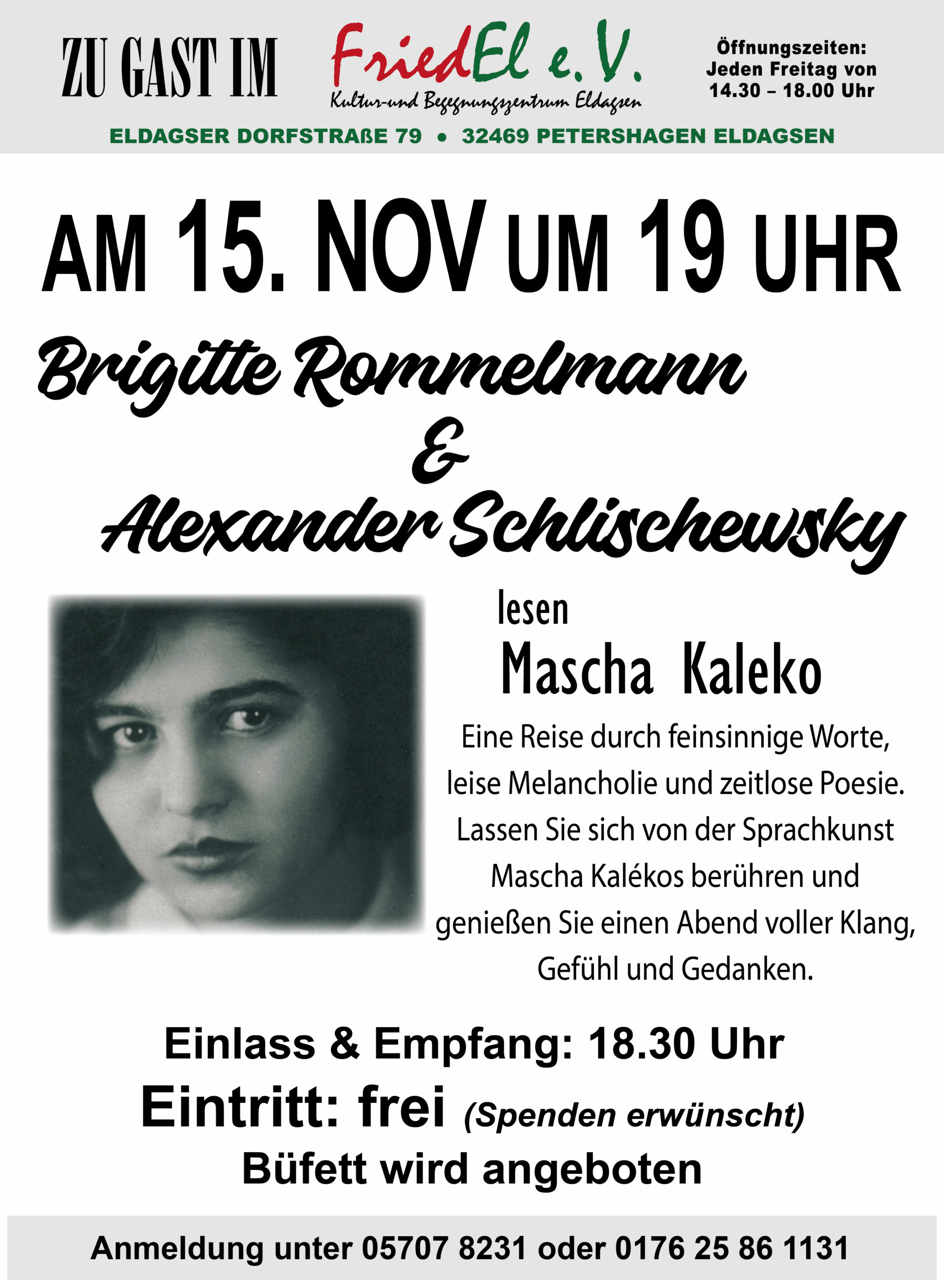 Samstag, 15. November – 19 Uhr